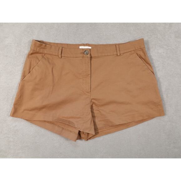 H&M Women's Brown Casual Shorts Button Zip Size 18 - Picture 1 of 9
